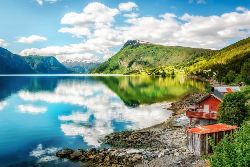 Alesund is een pittoreske stad in Noorwegen