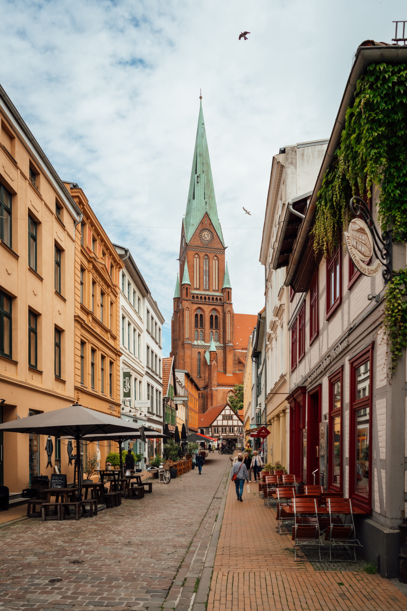De Buschstraße met uitzicht op de Schweriner Dom. © MV-T_Petermann