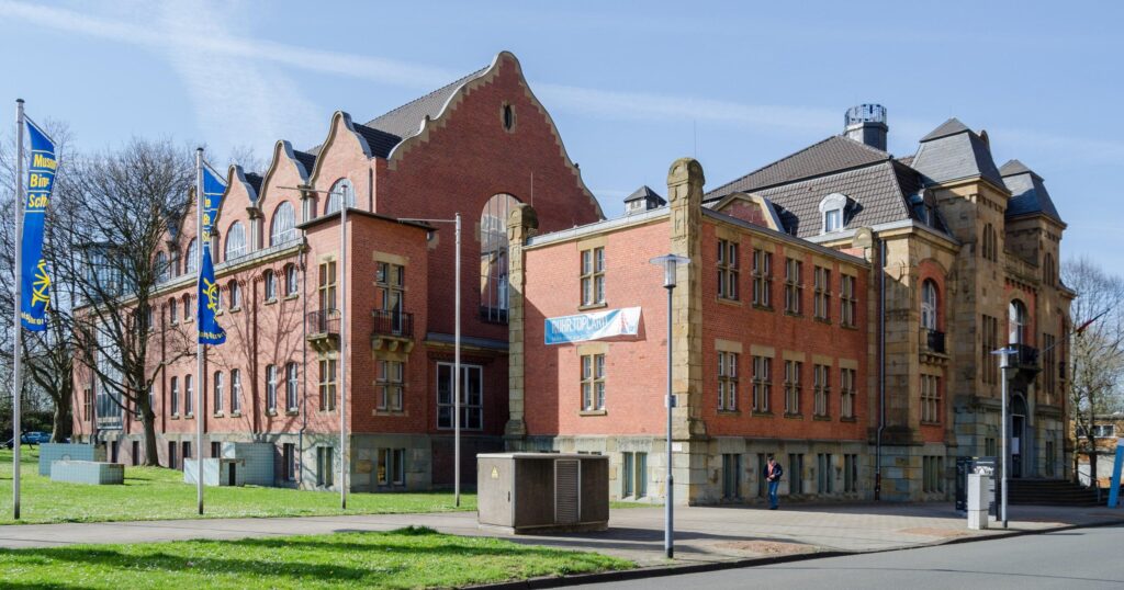 Gebouw van het Museum voor de Duitse Binnenvaart in Duisburg-Ruhrort